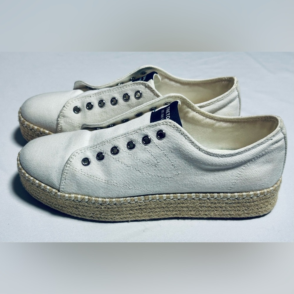 Tretorn Eve Nylite Platform Espadrille Sneaker Women's 9 Ivory VERY GOOD